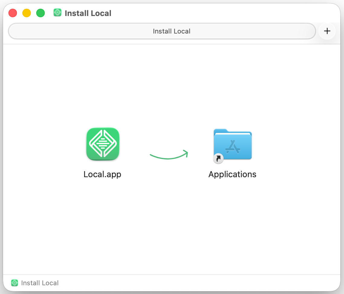 Local.appをアプリケーションフォルダに移動
