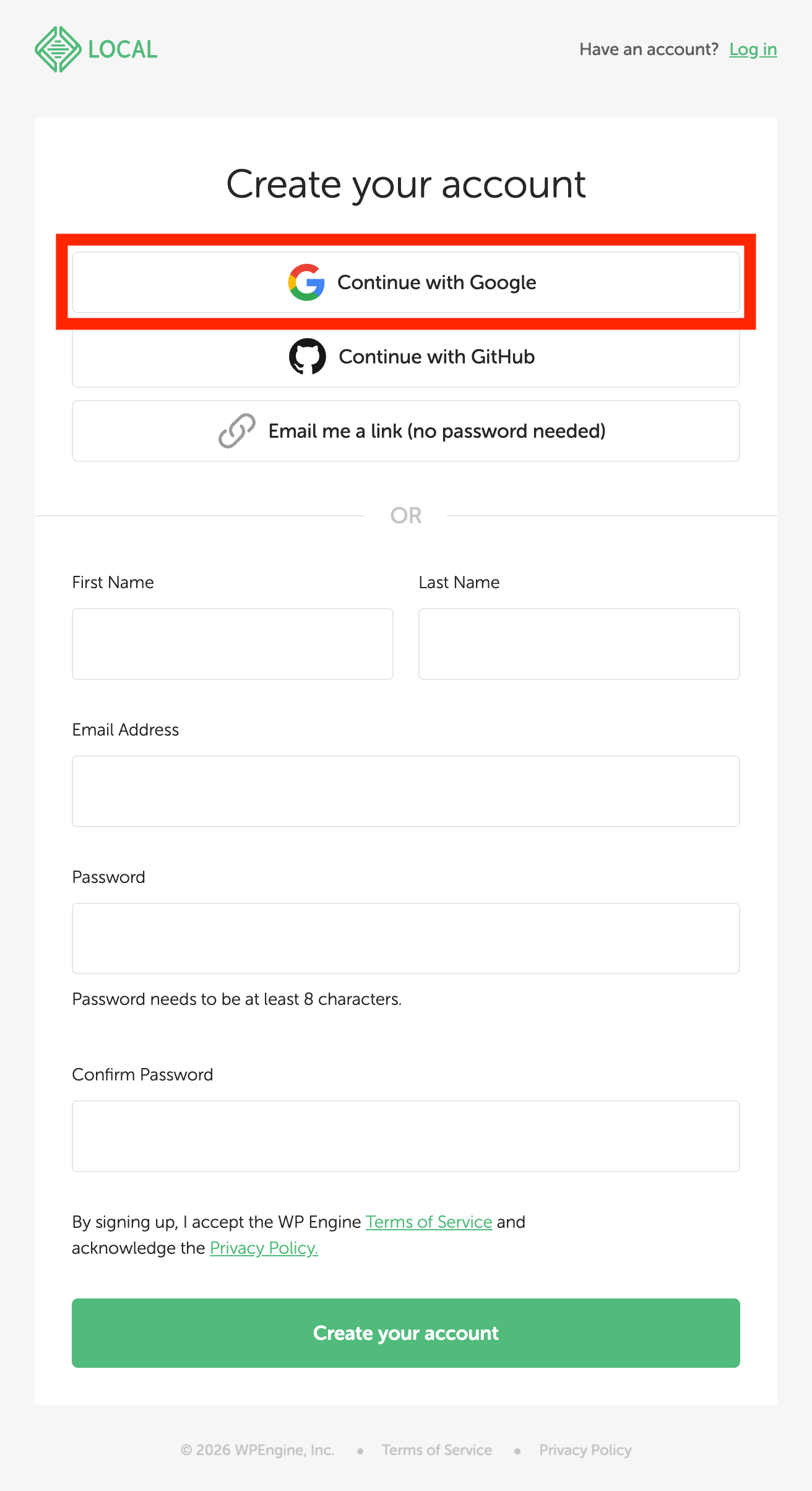 Continue with Google