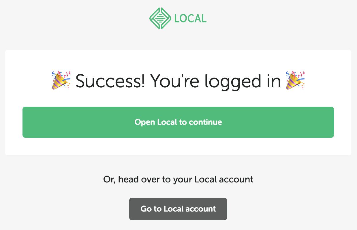 Success! You're logged in