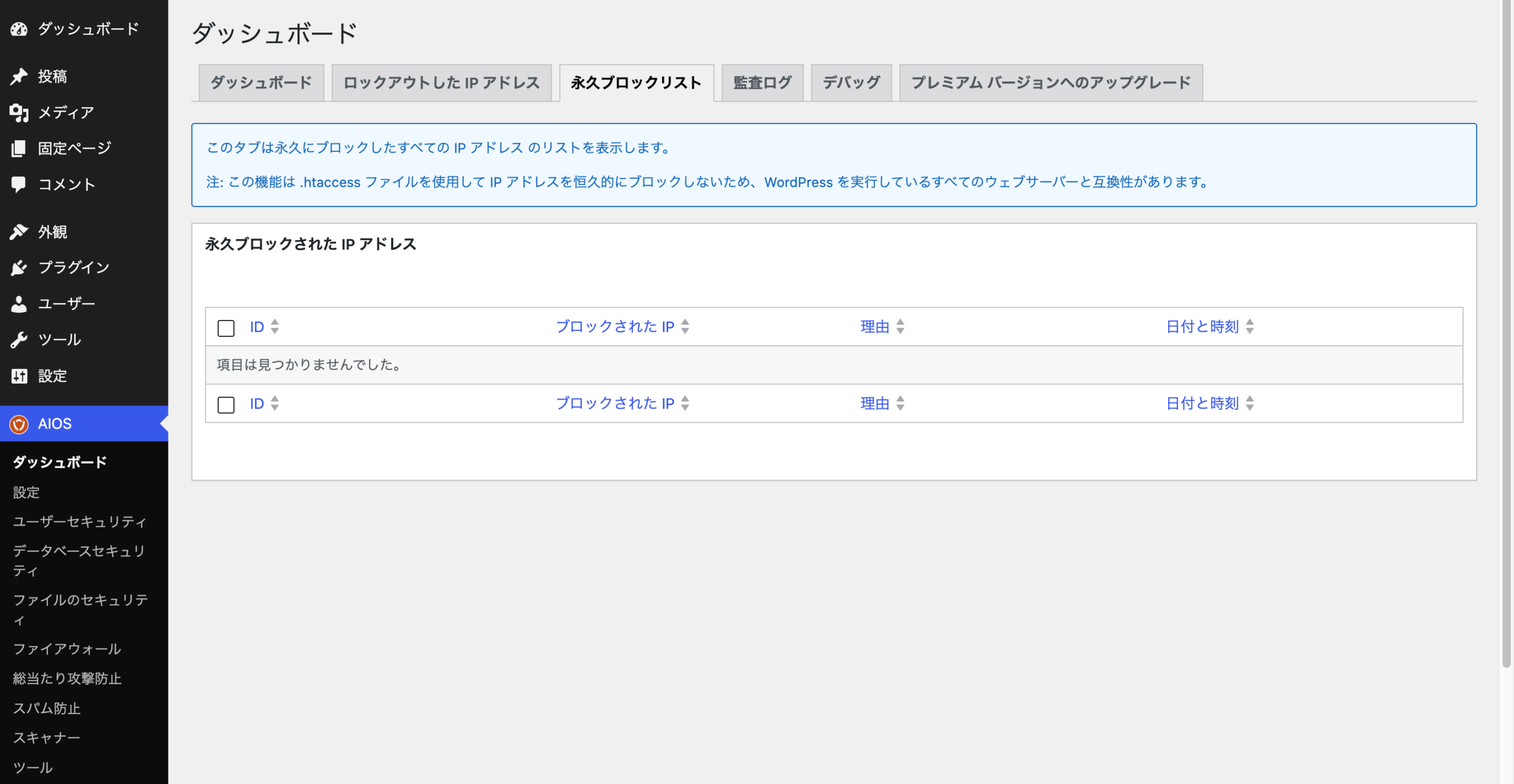 永久ブロックリスト